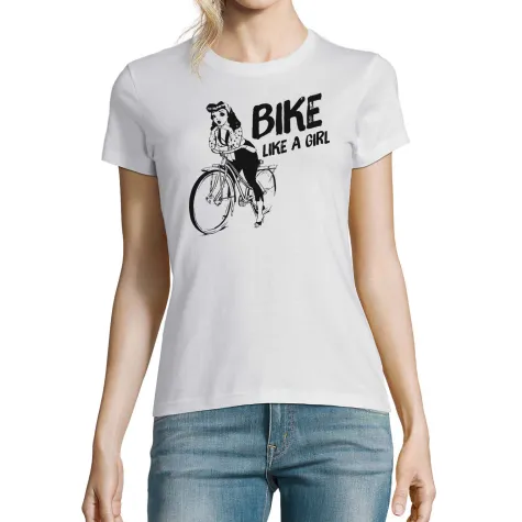ElementStore dámské triko Bike like a girl bílé