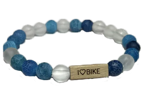 Náramek I love bike modrá bílá