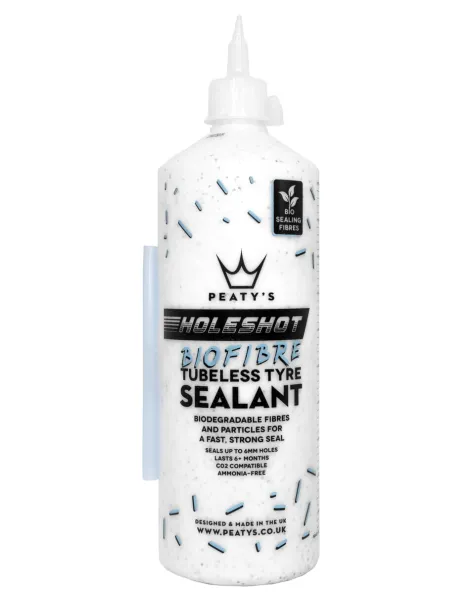 Peaty's tmel Holeshot Biofibres tubeless tyre sealant bílá