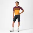 Castelli pánský cyklistický dres Simbolo Vivid Orange Deep Bordeaux