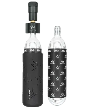 Peaty's sada Holest CO2 pumpa + bombičky 2 ks - MTB (25 g), čierna