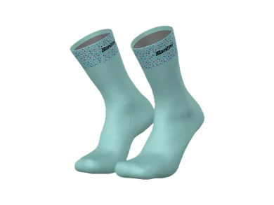 Trek cyklistické ponožky Santini tímu Trek-Unbroken XC, tyrkysové